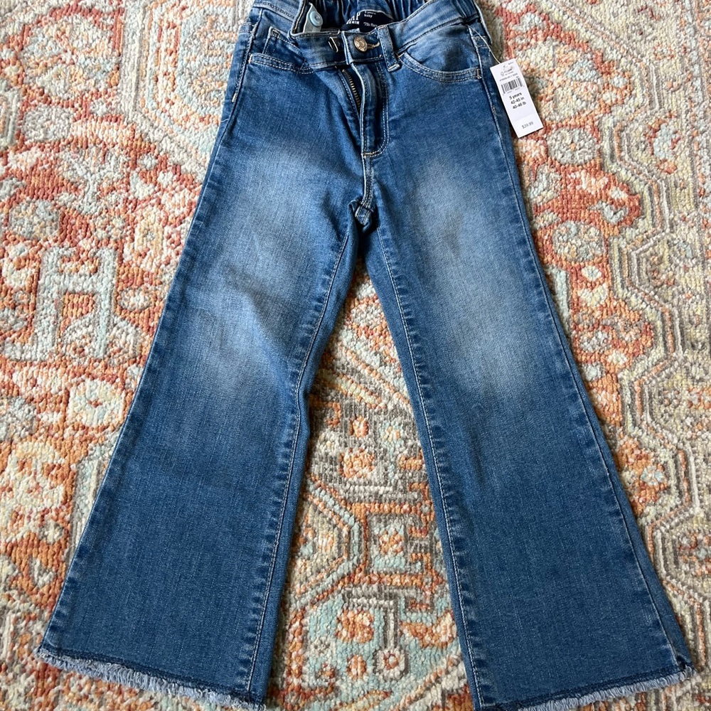 Baby Gap Denim ‘70s Flare Jeans Frayed Hem 5T NWT